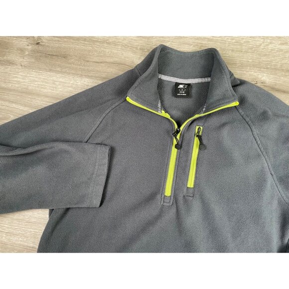 Starter Sweater Mens Size Small Gray 1/4 Zip Sweatshirt Pullover Long Sleeve - Picture 1 of 13
